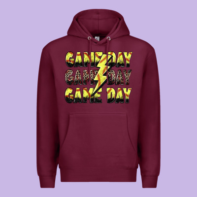 Game Day Game Day Softball Lightning Bolt Premium Hoodie Designed By Zillion Design Studio