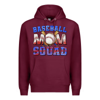 Burgundy baseball mom squad Premium Hoodie - texasbilliewilder