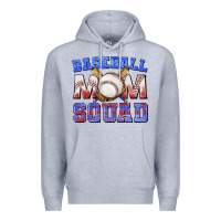 Heather Grey baseball mom squad Premium Hoodie - texasbilliewilder