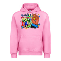 Fuchsia Pink my child is non verbal but his dad aint afro hand Urban Hoodie - RanaPortraitStore