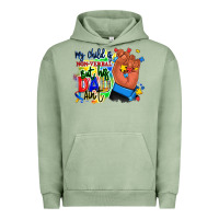 Pigment Oil Green my child is non verbal but his dad aint afro hand Urban Hoodie - RanaPortraitStore