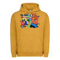 Pigment Peanut Butter my child is non verbal but his dad aint afro hand Urban Hoodie - RanaPortraitStore