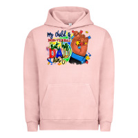 Pigment Salmon my child is non verbal but his dad aint afro hand Urban Hoodie - RanaPortraitStore