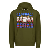 Army Green baseball mom squad Premium Hoodie - texasbilliewilder