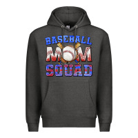 Charcoal Heather baseball mom squad Premium Hoodie - texasbilliewilder