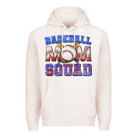 Pale Pink baseball mom squad Premium Hoodie - texasbilliewilder