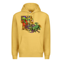 Antique Gold Louisiana Map With Mardi Gras Crocodile Premium Hoodie - RanaPortraitStore