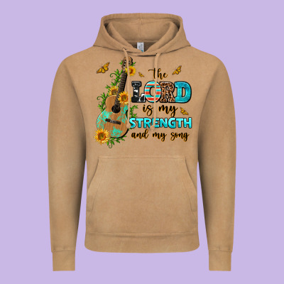 The Lord Is My Strength And My Song Guitar With Su Vintage Hoodie Designed By Adodesignshop