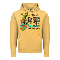 Vintage Mustard the lord is my strength and my song guitar with su Vintage Hoodie - AdoDesignShop