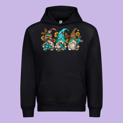 Western Cross Gnomes Urban Hoodie Designed By Zillion Design Studio