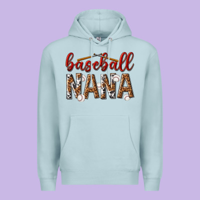 Baseball Nana With Leopard Premium Hoodie Designed By Texasbilliewilder