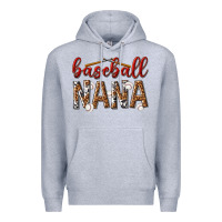 Heather Grey baseball nana with leopard Premium Hoodie - texasbilliewilder