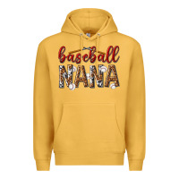 Mustard baseball nana with leopard Premium Hoodie - texasbilliewilder