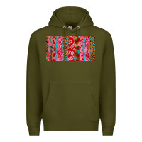 Army Green Love brushstrokes xoxo leopard and turquoise Premium Hoodie - RanaPortraitStore
