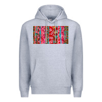 Heather Grey Love brushstrokes xoxo leopard and turquoise Premium Hoodie - RanaPortraitStore