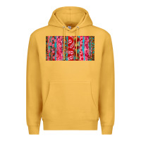 Mustard Love brushstrokes xoxo leopard and turquoise Premium Hoodie - RanaPortraitStore