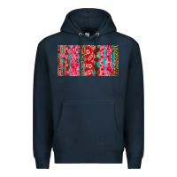 Navy Love brushstrokes xoxo leopard and turquoise Premium Hoodie - RanaPortraitStore