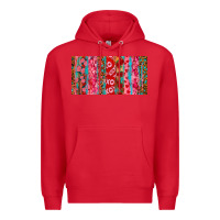 Red Love brushstrokes xoxo leopard and turquoise Premium Hoodie - RanaPortraitStore