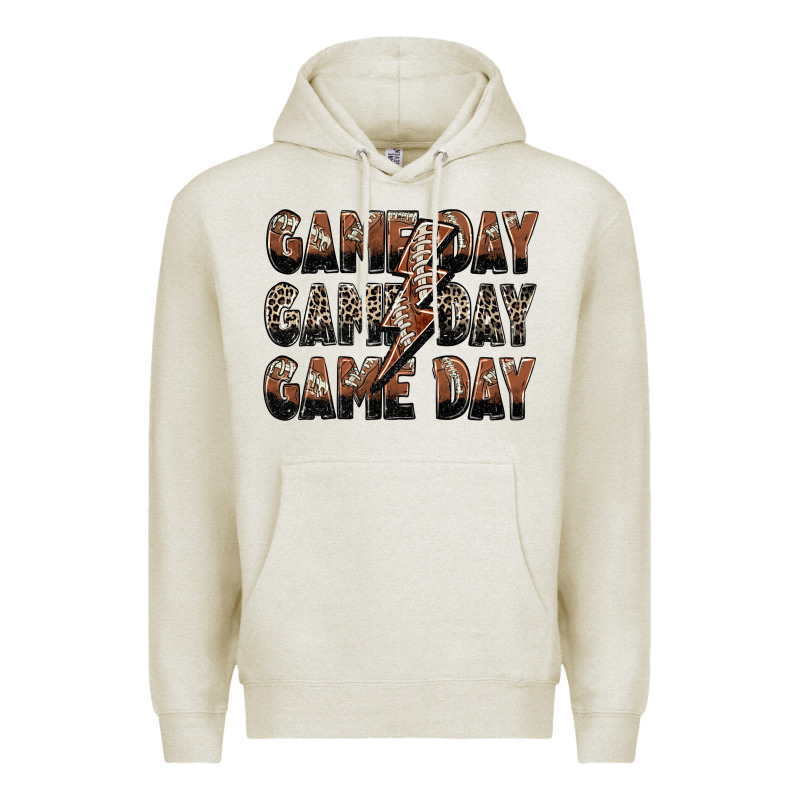 Game Day Game Day Football Lightning Bolt Premium Hoodie by Zillion Design Studio | Teevron