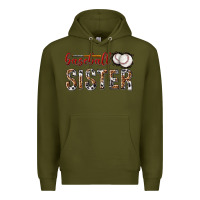 Army Green baseball sister with leopard Premium Hoodie - texasbilliewilder