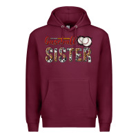 Burgundy baseball sister with leopard Premium Hoodie - texasbilliewilder