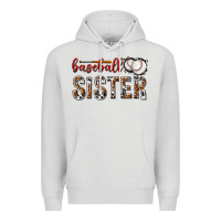 Dove Grey baseball sister with leopard Premium Hoodie - texasbilliewilder