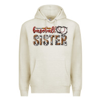 Oatmeal Heather baseball sister with leopard Premium Hoodie - texasbilliewilder