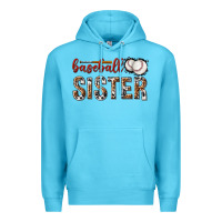 Ocean Blue baseball sister with leopard Premium Hoodie - texasbilliewilder