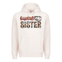 Pale Pink baseball sister with leopard Premium Hoodie - texasbilliewilder