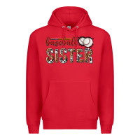 Red baseball sister with leopard Premium Hoodie - texasbilliewilder