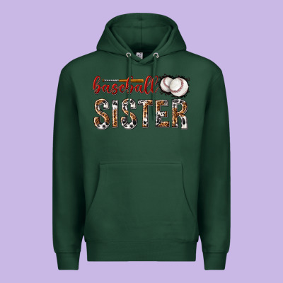 Baseball Sister With Leopard Premium Hoodie Designed By Texasbilliewilder