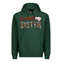 Sports Green baseball sister with leopard Premium Hoodie - texasbilliewilder