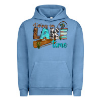 Pigment Pebble Blue living on lake time Urban Hoodie - texasbilliewilder