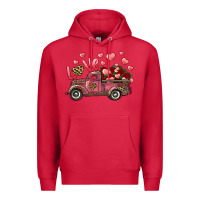 Cardinal Love Truck With Roses And Leopard Premium Hoodie - RanaPortraitStore