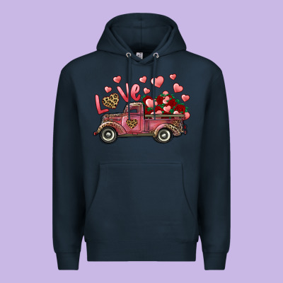Love Truck With Roses And Leopard Premium Hoodie Designed By Ranaportraitstore