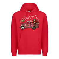 Red Love Truck With Roses And Leopard Premium Hoodie - RanaPortraitStore