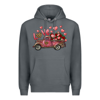 Rock Love Truck With Roses And Leopard Premium Hoodie - RanaPortraitStore
