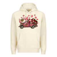 Sandshell Love Truck With Roses And Leopard Premium Hoodie - RanaPortraitStore