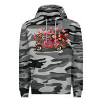 Slate Camo Love Truck With Roses And Leopard Premium Hoodie - RanaPortraitStore