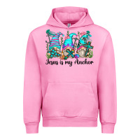 Fuchsia Pink jesus is my anchor gnomes Urban Hoodie - Zillion Design Studio
