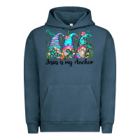 Pigment Midnight Navy jesus is my anchor gnomes Urban Hoodie - Zillion Design Studio