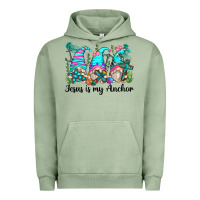 Pigment Oil Green jesus is my anchor gnomes Urban Hoodie - Zillion Design Studio
