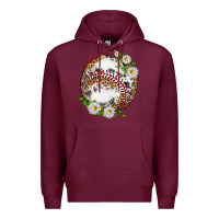 Burgundy baseball with patterns Premium Hoodie - texasbilliewilder
