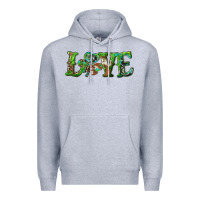 Heather Grey love with shamrock Premium Hoodie - RanaPortraitStore