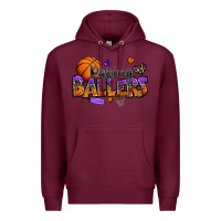 Burgundy raising ballers basketball Premium Hoodie - Zillion Design Studio