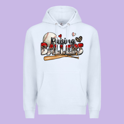 Raising Ballers Baseball Premium Hoodie Designed By Zillion Design Studio