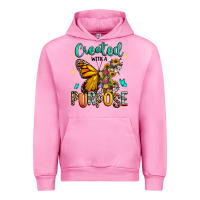 Fuchsia Pink created with a purpose Urban Hoodie - RanaPortraitStore