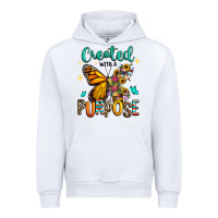 White created with a purpose Urban Hoodie - RanaPortraitStore