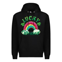 Black Lucky and blessed rainbow Premium Hoodie - RanaPortraitStore