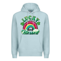 Blue Mist Lucky and blessed rainbow Premium Hoodie - RanaPortraitStore